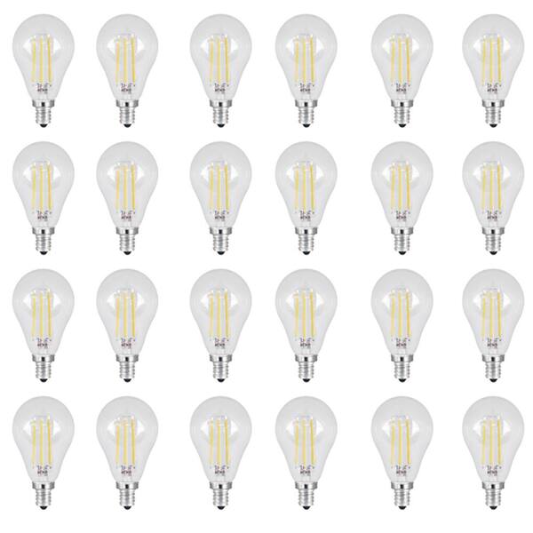 Feit Electric 60W Equivalent A15 Candelabra Dimmable Filament Clear Glass LED Ceiling Fan Light Bulb, Daylight 5000K (24-Pack)