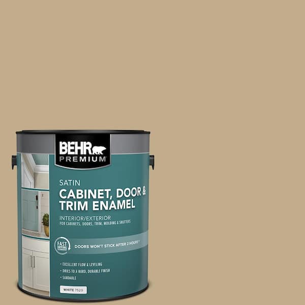 BEHR PREMIUM 1 gal. #PPU7-21 Woven Straw Satin Enamel Interior/Exterior Cabinet, Door & Trim Paint