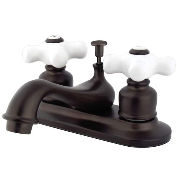 Restoration 4 in. Centerset 2-Handle Bathroom Sink Faucet with Pop-Up Drain in Bronze