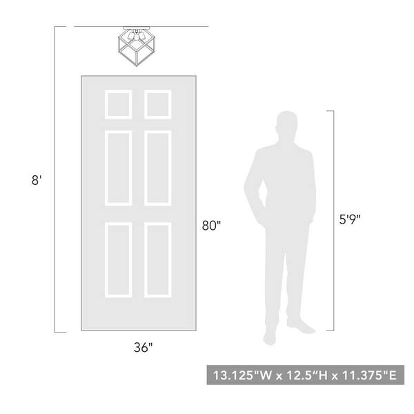 Golden Lighting - Cassio 13.13 in. 3-Light Olympic Gold Semi-Flush Mount