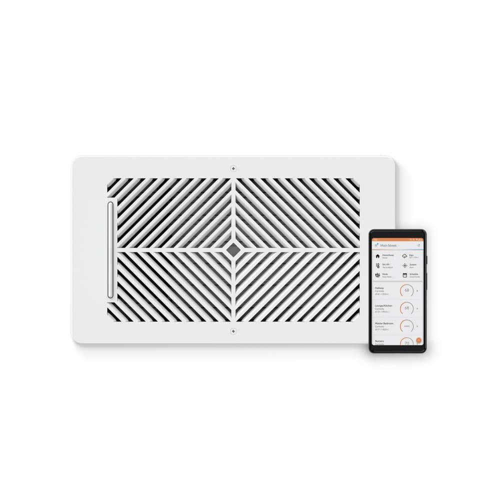 White Steel Smart Vent Register 6"x10" for Floors, Walls, Ceilings