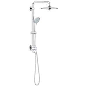 Retrofit System 260 3-Spray Patterns with 2.5 GPM 10.25 in. Wall Mount Dual Shower Heads in StarLight Chrome