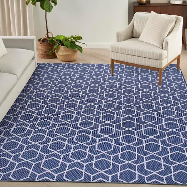 Horizon Indoor/Outdoor Navy 10 ft. x 14 ft. All-over design Contemporary Area Rug