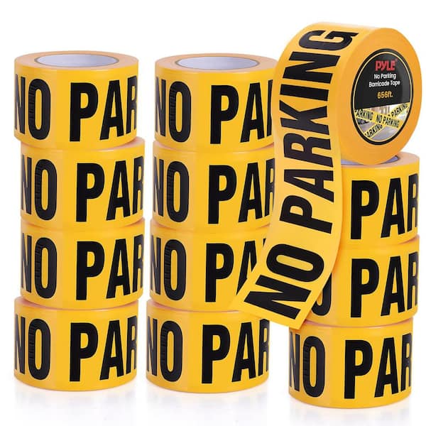 Pyle 12 Pieces 200 Meters Long Tape Roll Suitable for Wide Range of Applications Safety Caution Tape Set (Black and Yellow)