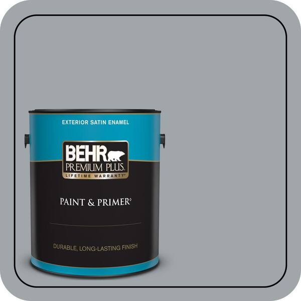 BEHR PREMIUM PLUS 1 gal. #PPU26-19 Chance of Rain Satin Enamel Exterior Paint & Primer