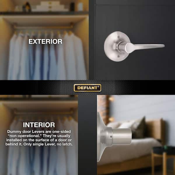 Defiant Freedom Satin Nickel Dummy Door Handle 32LEX204B - The