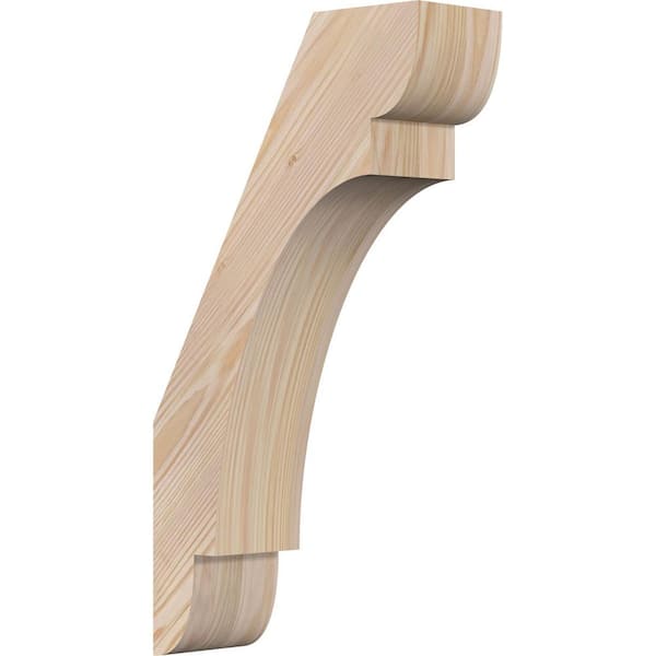 Ekena Millwork 3 1/2"W x 10"D x 18"H Olympic Smooth Knee Brace, Douglas Fir