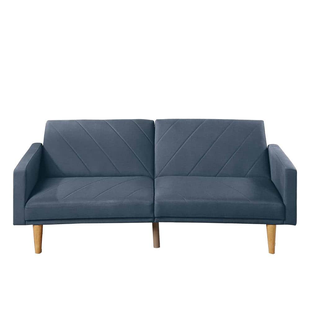 Worldwide Modern 80 In. Wide NavyBlue Linen Twin XL Sofa Bed VPRF8506 The Home Depot