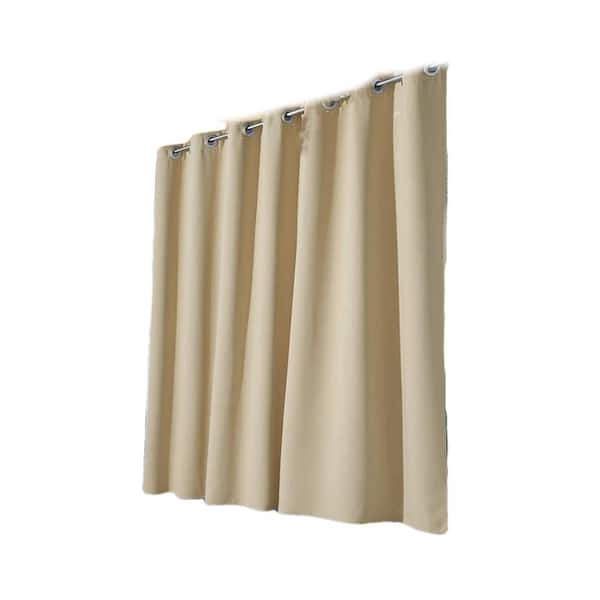 Angel Sar 100 in. x 108 in. Extra Wide Waterproof Outdoor Curtains Sliding Door Drape for Porch and Balcony 1-Pack in Beige