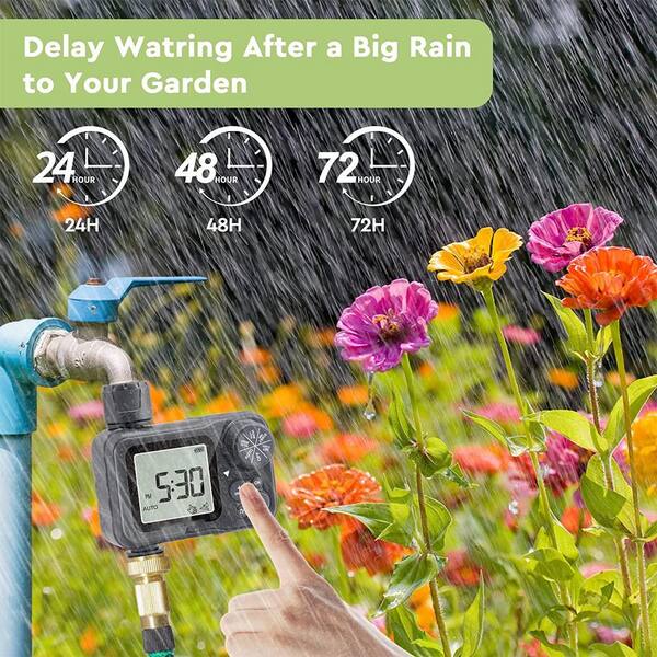 Cubilan - Water Timer for Garden Hose, Water Hose Timer Outdoor, Sprinkler Timer with Rain Delay/Manual/Automatic Watering System