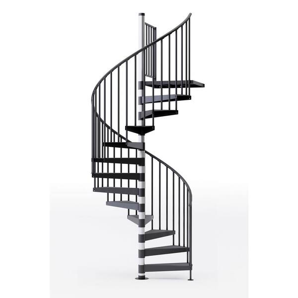 Mylen STAIRS Reroute Prime Interior 60in Diameter, Fits Height 119in - 133in, 1 36in Tall Platform Rail Spiral Staircase Kit