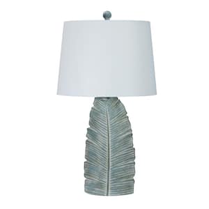 26 in. Casual Blue Indoor Table Lamp with Decorator Shade
