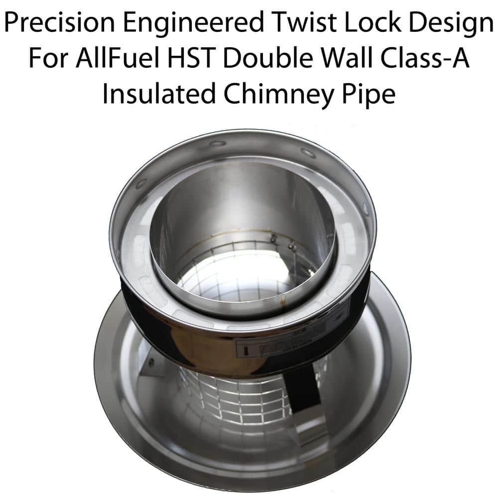Stainless Steel Chimney Cap with Spark Screen for 8" Pipe
