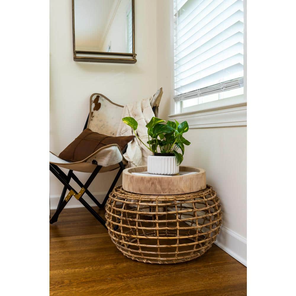 Elegant Hand-Carved Paulownia Wood Decorative Tray