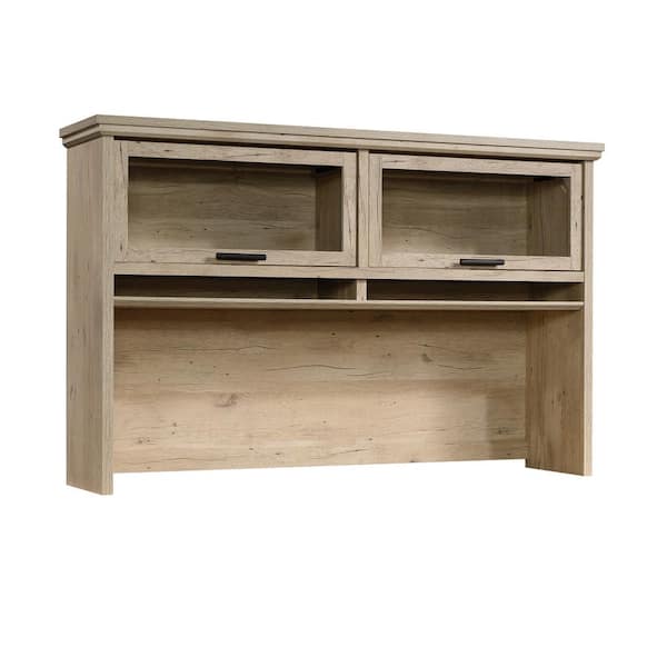 SAUDER Aspen Post 65.118 in. W Prime Oak Rectangle Engineered Wood Office Hutch with Glass Doors