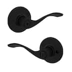 Kwikset Balboa Matte Black Privacy Door Handle with Lock for Bedroom or ...