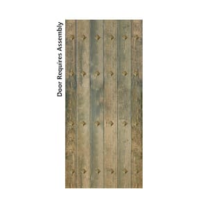 Mid-Century New Style 36 in. x 84 in. Aged Barrel DIY Solid Wood Sliding Barn Door Slab