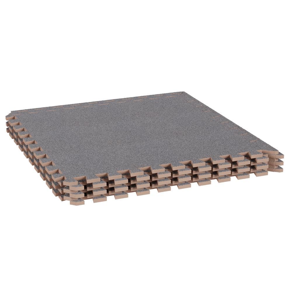 Gray 24 in. W x 24 in. L Foam Floor Tiles (24 sq. ft.)