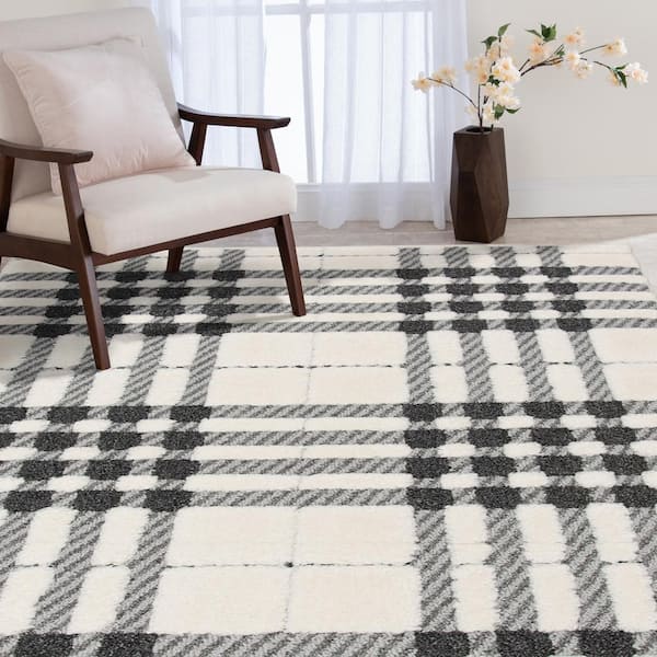 Newburry Black and Doormat 2 ft. x 7 ft. Area Rug