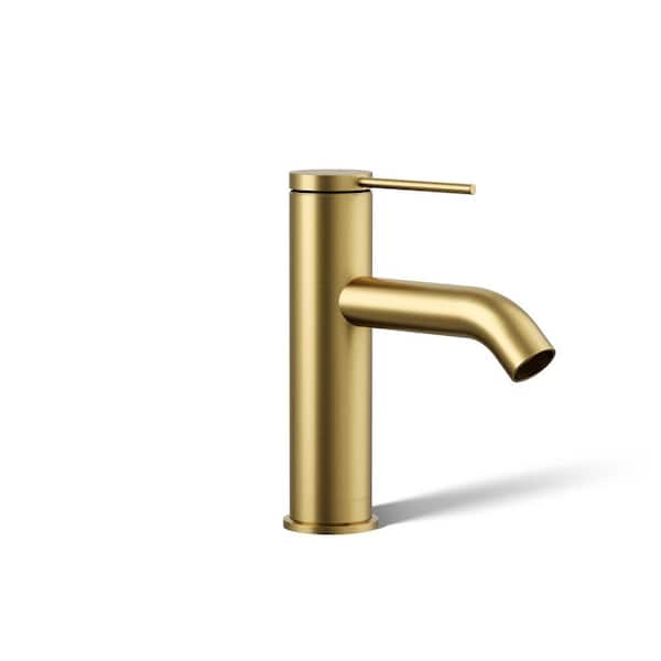KOHLER Components Single Hole Single-Handle Bathroom Sink Bathroom Faucet in Vibrant Brushed Moderne Brass
