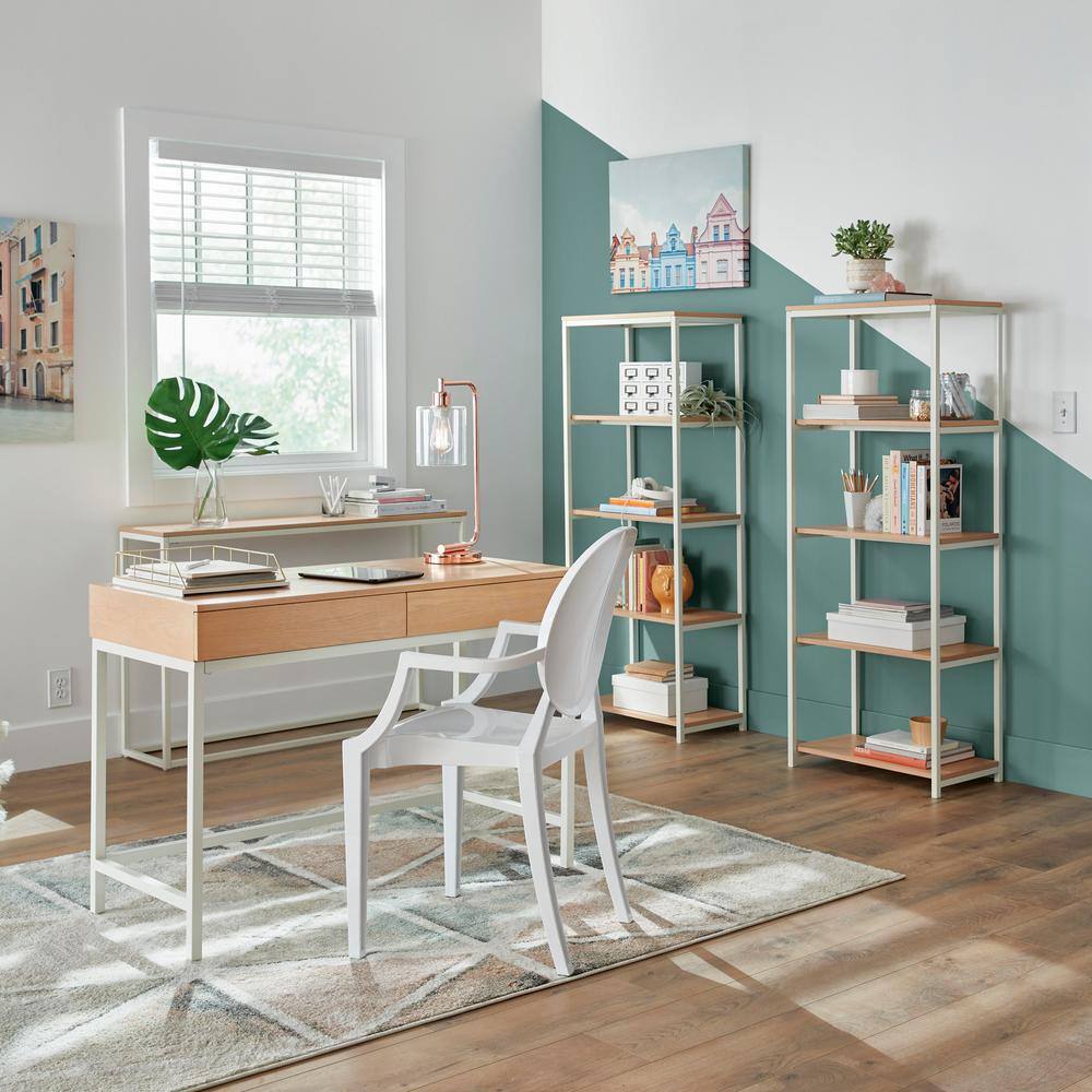 White Wood Apothecary Desk Drawer Set with 9 Drawers