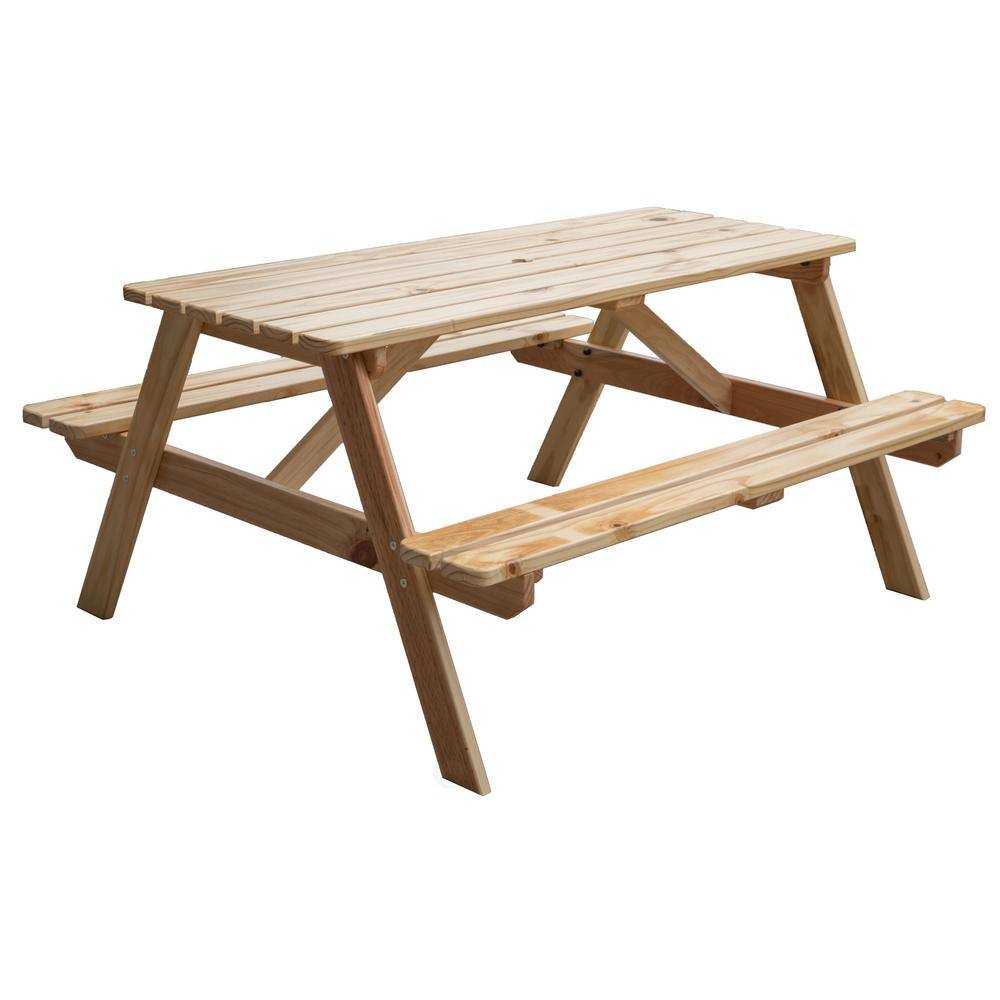 Gardenised Natural A-Frame Wooden Outdoor Patio Deck Garden Picnic ...