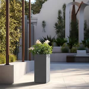 Modern 20in. High Large Tall Tapered Square Stone Finish Outdoor Cement Planter Plant Pots