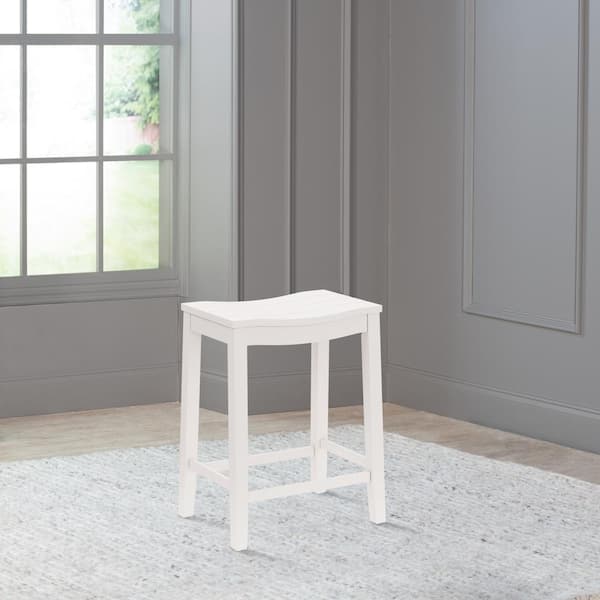 Hillsdale Furniture - Fiddler 24 in. Backless Non-Swivel Counter Stool in White