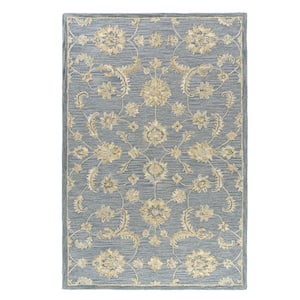 Diana Blue/Beige 7 ft. 7 in. x 9 ft. 9 in. LR82438 Botanical Indoor Area Rug