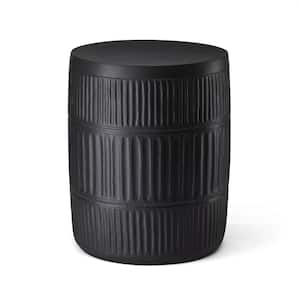 18.5 in. H Multi-functional MGO Black Textured Garden Stool or Planter Stand or Accent Table