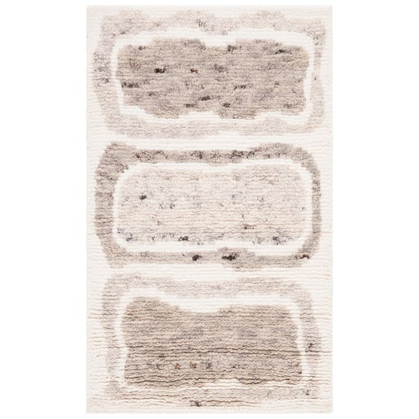Casablanca 3 ft. x 5 ft. Ivory/Brown Abstract Rectangle Area Rug
