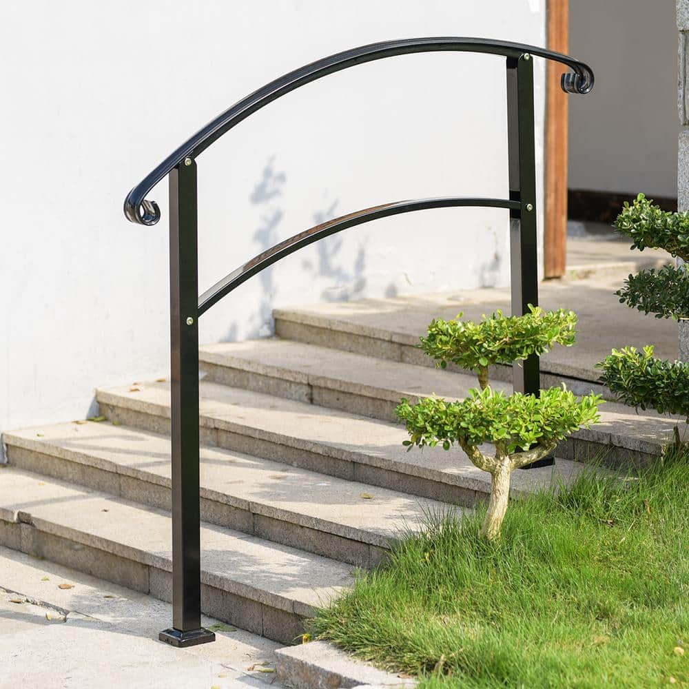 Matte Black Stainless Steel Handrail for 1-4 Steps