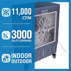 11,000 CFM 3-Speed Portable Evaporative Cooler (Swamp Cooler) for 3,000 sq. ft.