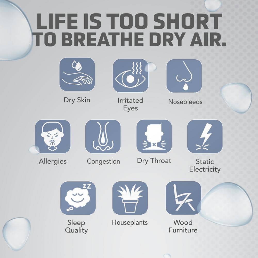 PureGuardian White Ultrasonic Cool Mist Humidifier with Humidistat