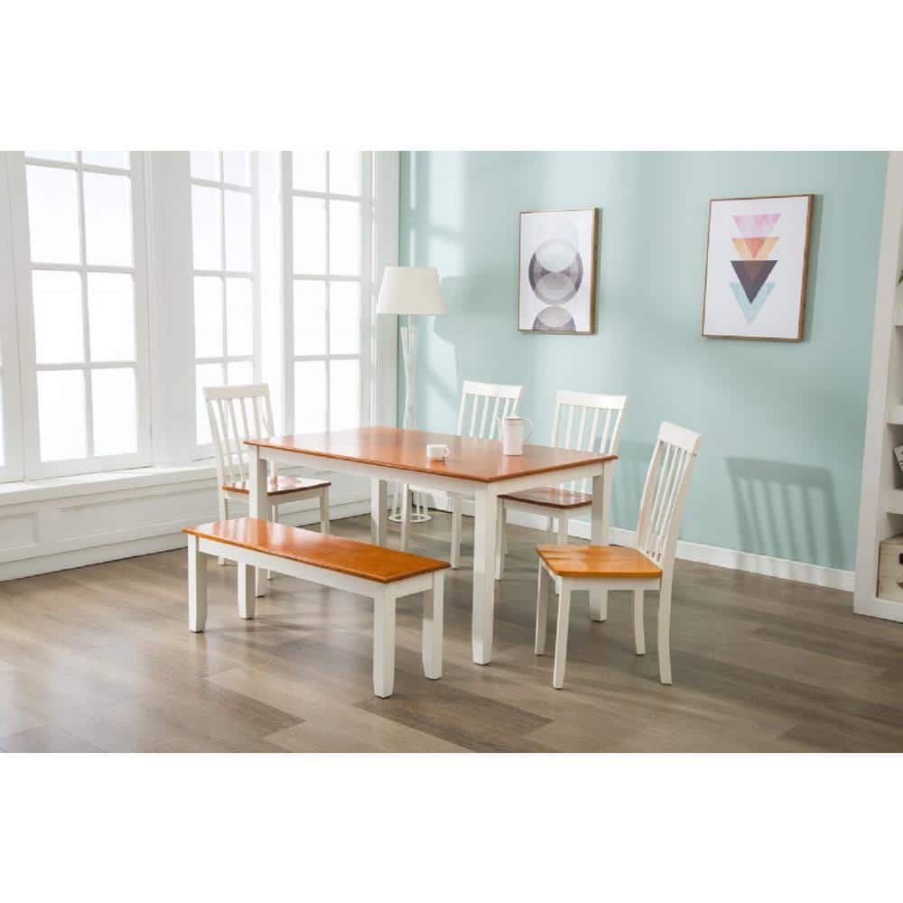 Bloomington 48" Cream and Honey Oak Shaker Bench