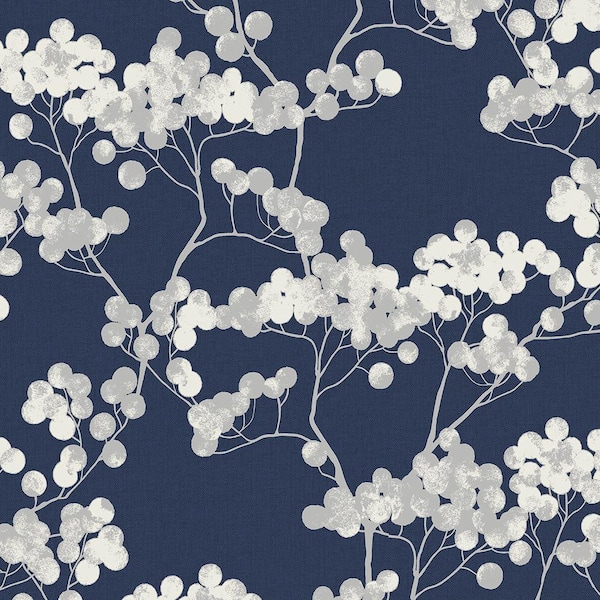 Roarsome! Wallpaper in Navy and White