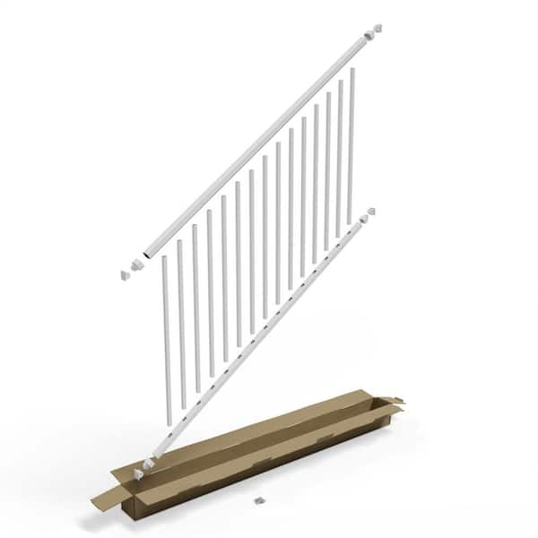 ULTRA MAX Adams 36 in. x 72 in. Textured White Aluminum Stair Railing Kit