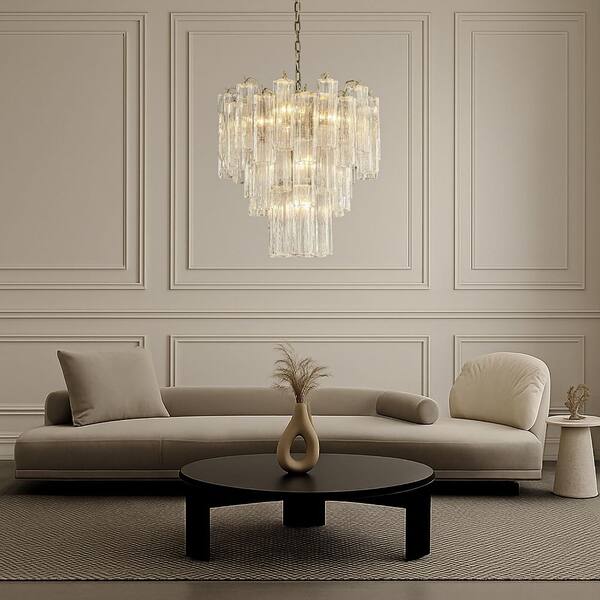 ALOA DECOR 23 in. 7-Light Mid Century Modern Aged Bronze Flower