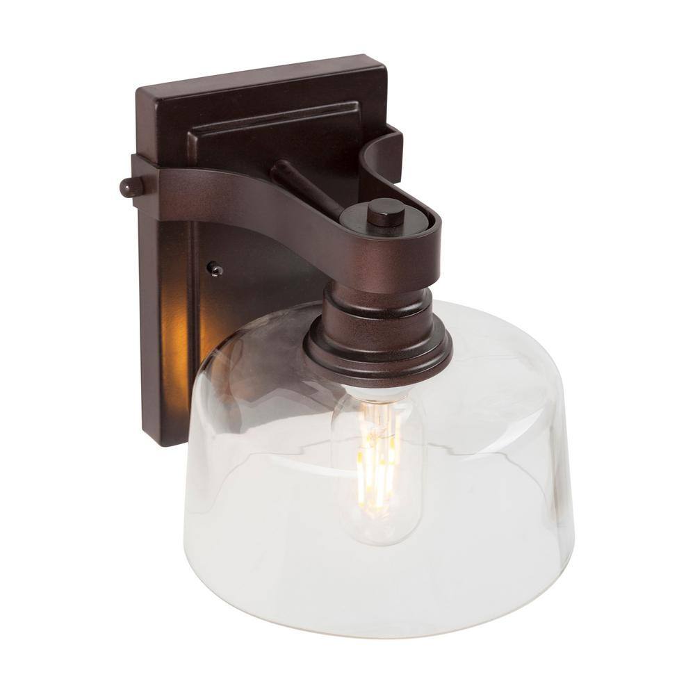 Antique Bronze Cylinder Vanity Sconce with Dimmable LED