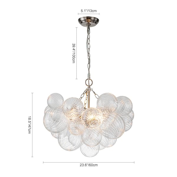 うー Novelbright BRIGHT1、Chandelier ALIYIQI Nordic Bubble Ball Swirled Modern Chandelier,Dia 20