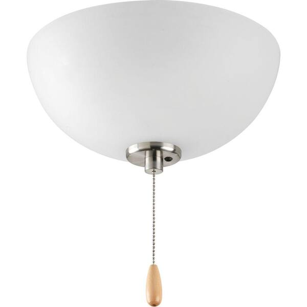 Progress Lighting Bravo Collection 3-Light Brushed Nickel Ceiling Fan Light