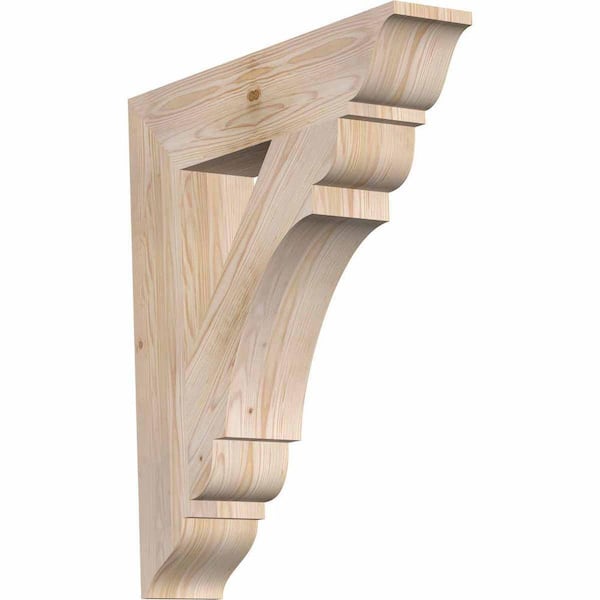 Ekena Millwork 5.5 in. x 32 in. x 28 in. Douglas Fir Olympic Traditional Smooth Bracket