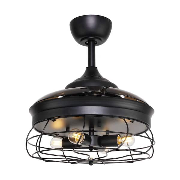 Flint Garden 36 in. Matte Black Industrial 3-Speed Retractable