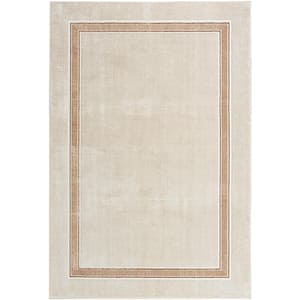 Glam Ivory Cream 4 ft. x 6 ft. Geometric Contemporary Area Rug