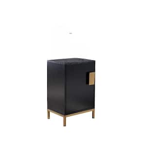 SignatureHome Grant Black/Gold Finish 24 in. H Storage Cabinet with 1 Adjustable Shelves. Dimension (16Lx12Wx24H)