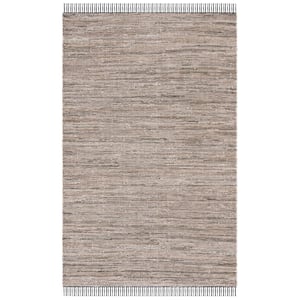 Rag 4 ft. x 6 ft. Beige/Black Abstract Striped Area Rug
