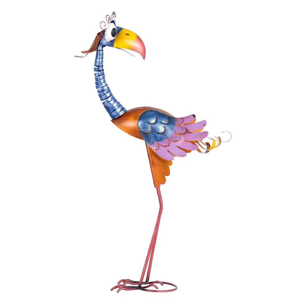 Metal Garden Bird Statue Standing Animal