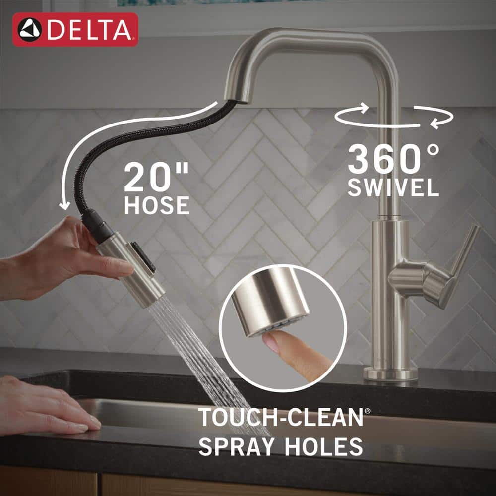 Stainless Steel Single Handle Pull-Down Kitchen Faucet