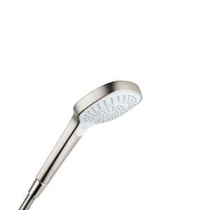 Croma Select E 3-Spray Patterns 2.5 GPM 4.25 in. Wall Mount Handheld Shower Head in Brushed Nickel