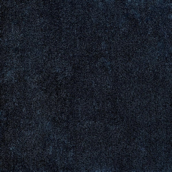 Haze Solid Low-Pile Navy 6' Square Area Rug